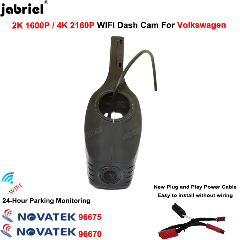 

4K 2160P 2K Wi-Fi Автомобильный видеорегистратор для VW Taigo Jetta T Roc Atlas Tiguan Golf Polo Touareg Canddy Nivus Arteon Passat up Dash Cam