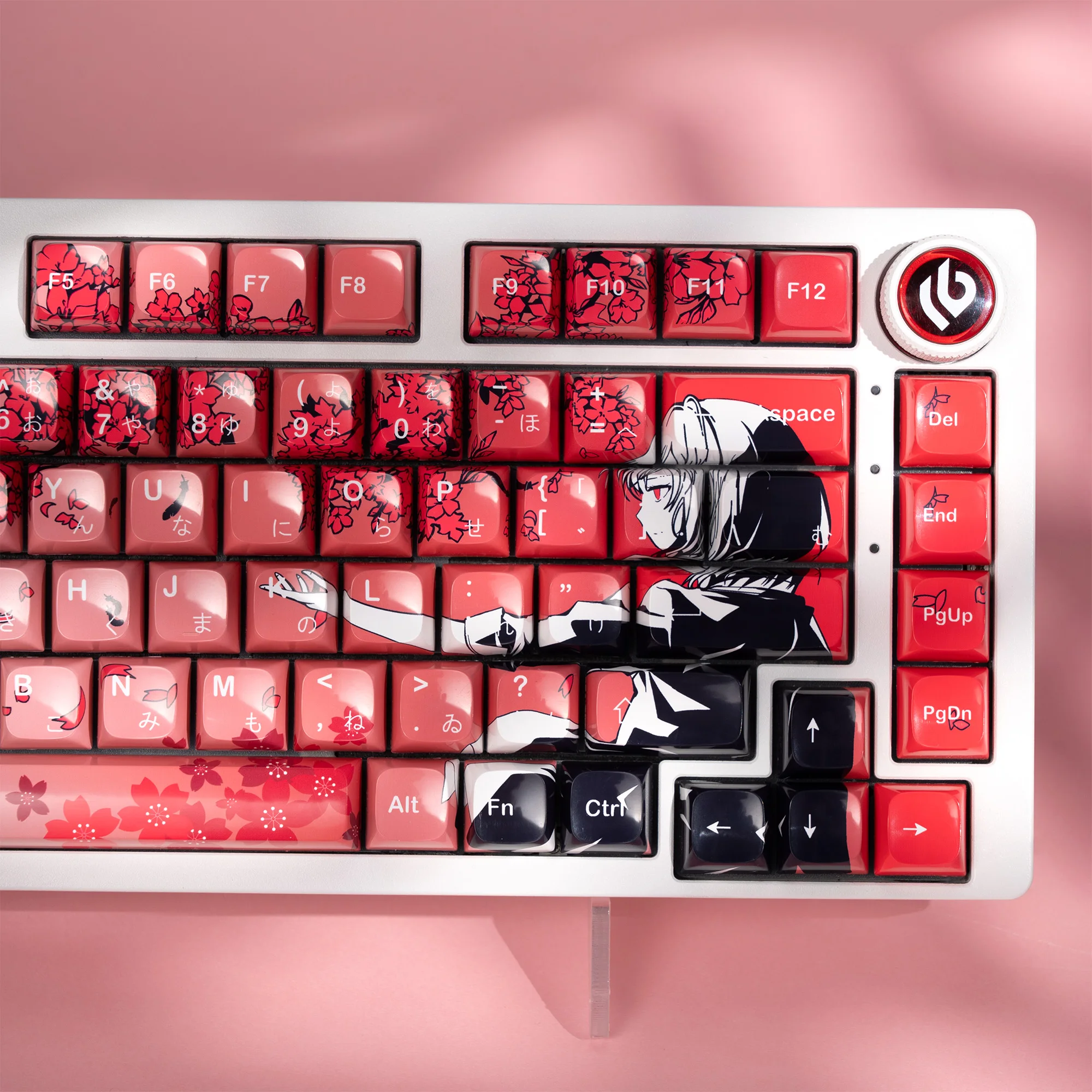 XVX Raven Sakura PBT Ceramic Effect Keycaps Dye-sub Anime Theme XDA Profile 131 Keys