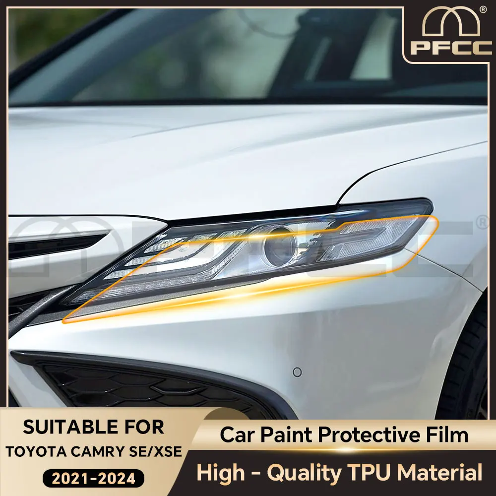 

Пленка для фар PFCC для Toyota Camry SE XSE 2021-2024, предварительно вырезанная защитная пленка для краски, прозрачный бюстгальтер из ТПУ, прозрачные аксессуары