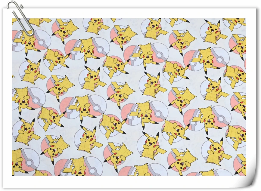 Pokemon Cartoon Fabric Handmade Sewing Patchwork Quilting Baby Dress Home Sheet Printed Fabric Fabric Sewing Kids Fabric