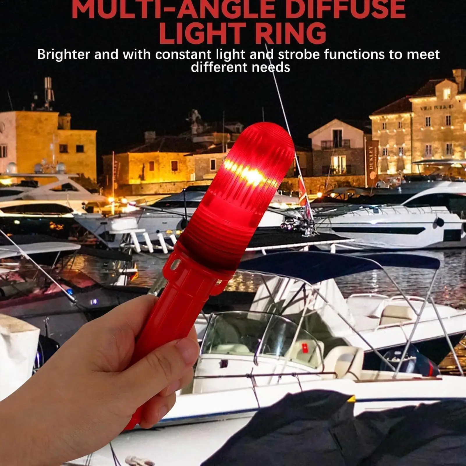 Battery Operated LED Marine Flares, Portable Safety Signal Light for Yacht, Kayak & Boat, Emergency Waterproof Life Raft Light