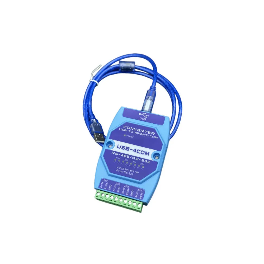 4 Ports Serial Hub USB to RS232/RS485/RS422 Adapter RS485 RS232 to USB Serial COM Port Converter RS485 Opto-Isolated Hub