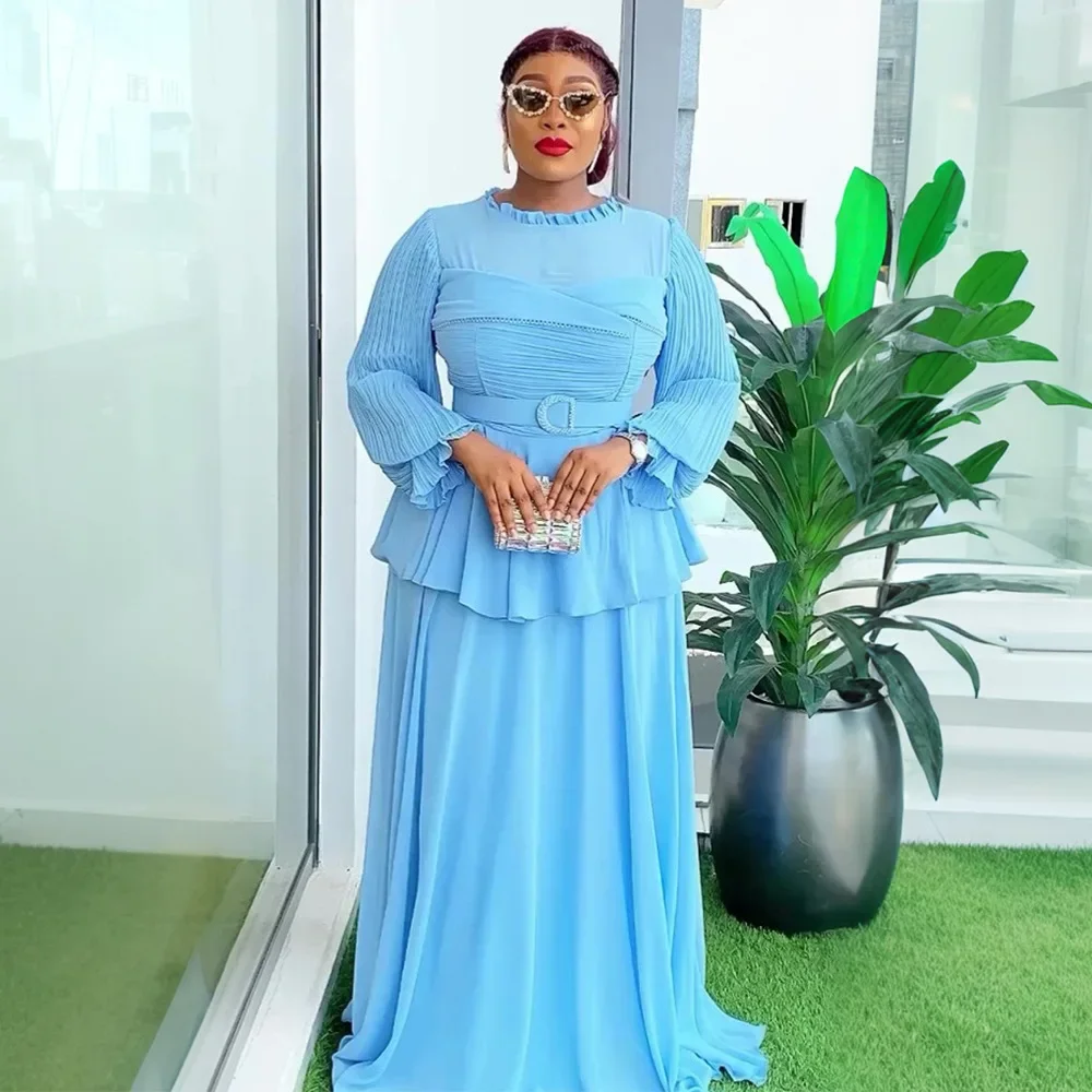 

Plus Size African Dresses for Women Pleated Long Dress Ankara Dashiki Africa Clothing Beads Evening Wedding Party Gown Kaftan