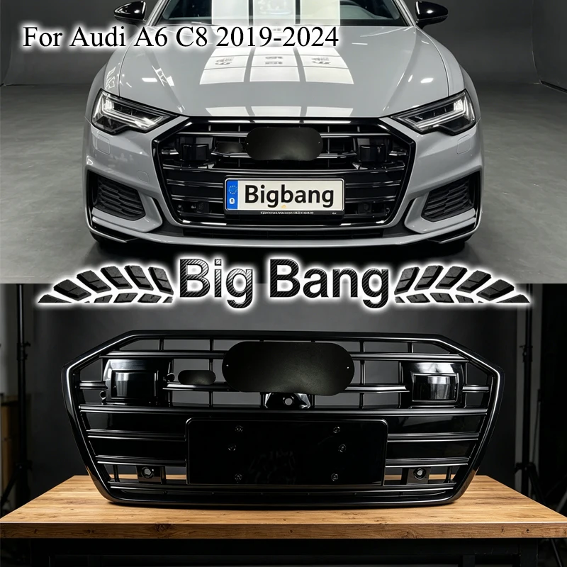 Suitable for Audi A6 C8 2019-2023, modified S6 front bumper grille, ACC version C8PA grille ventilator.