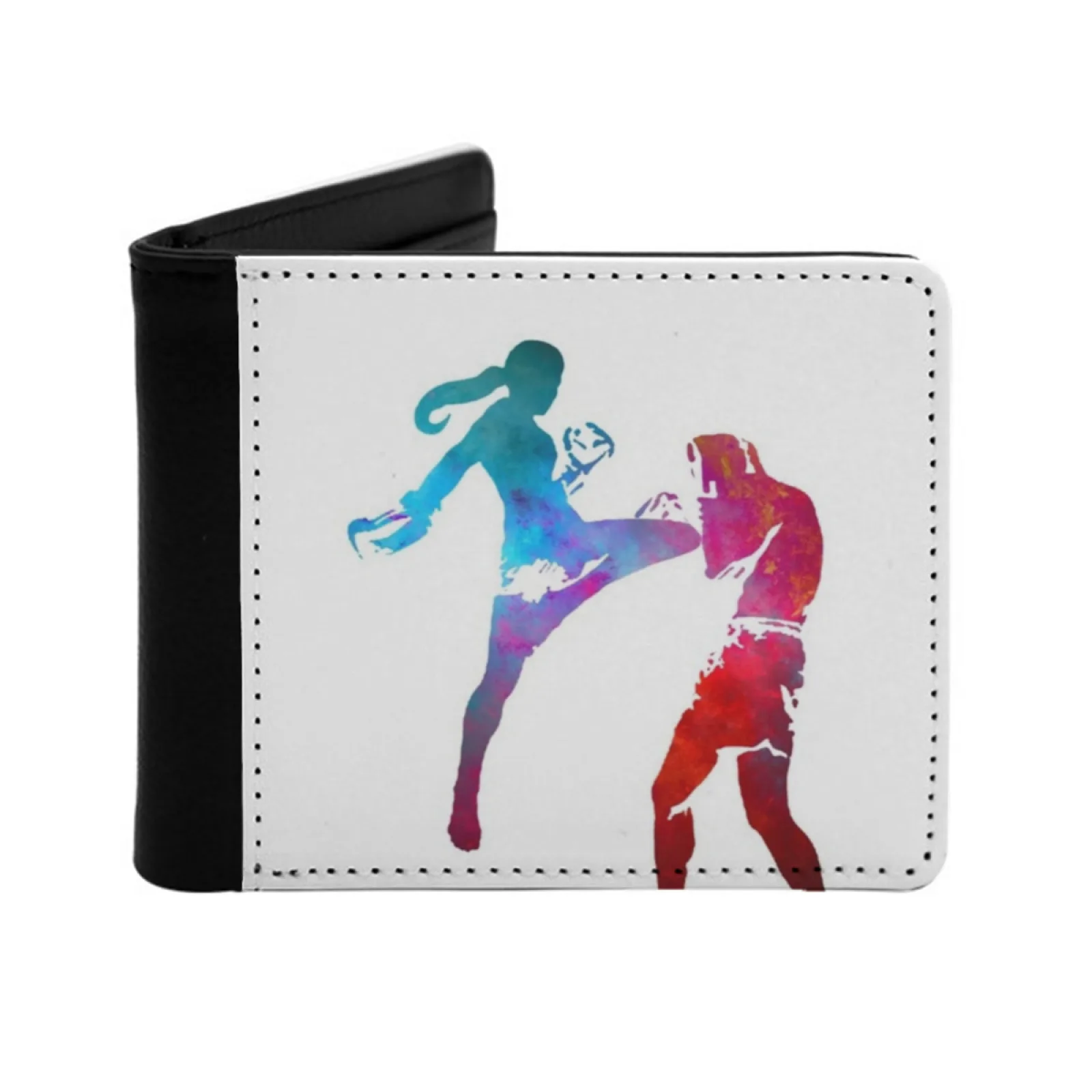 

Короткие мужские кошельки для кикбоксинга, держатель для кредитных карт, ретро-кошелек, мужской кошелек из искусственной кожи, кикбоксинг, бокс, спарринг для мальчиков и девочек