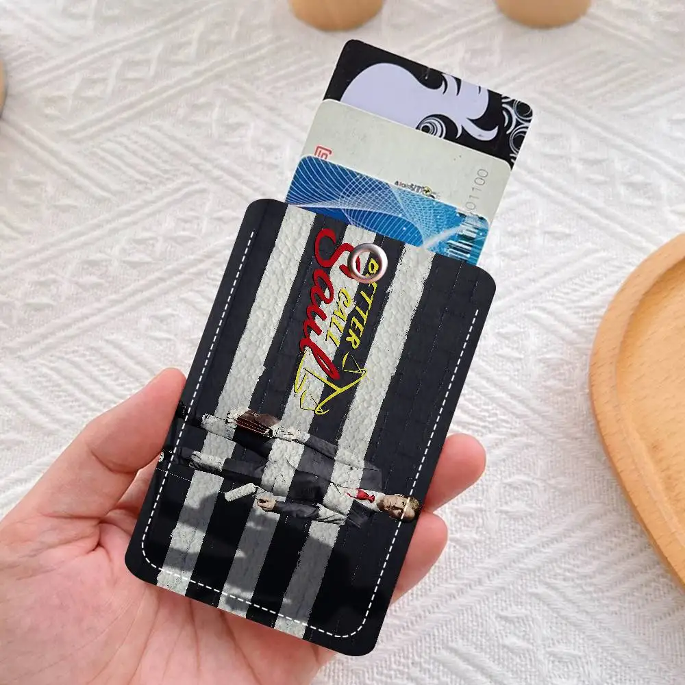 Classic Better Call Saul 1Pc PU Leather Card Holder Keychain Key Ring Door Lock Access Tags ID Card Case Keychain Card