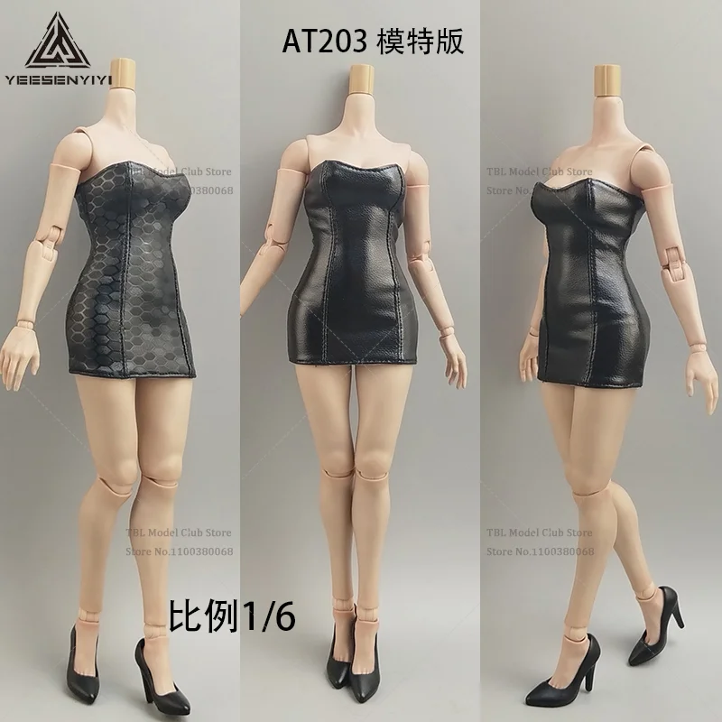 1/6 weibliche Kleidung schwarzer trägerloser Rock mit Blumenmuster für TBLAT203 AT206 AT210 12-Zoll-Actionfigur Soldat