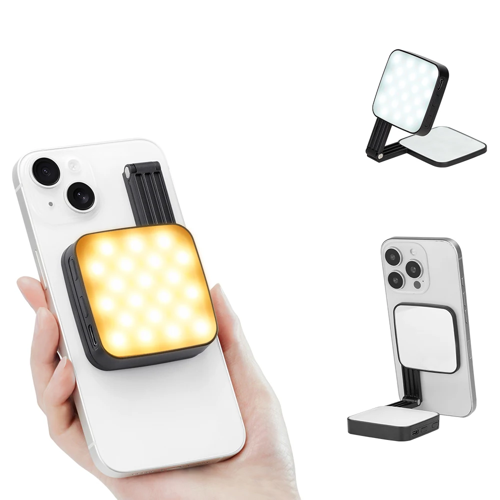Magnetic Cell Phone Photography Fill Light Live Video Recording Mini Ultra-thin LED Selfie Beauty Pocket Light