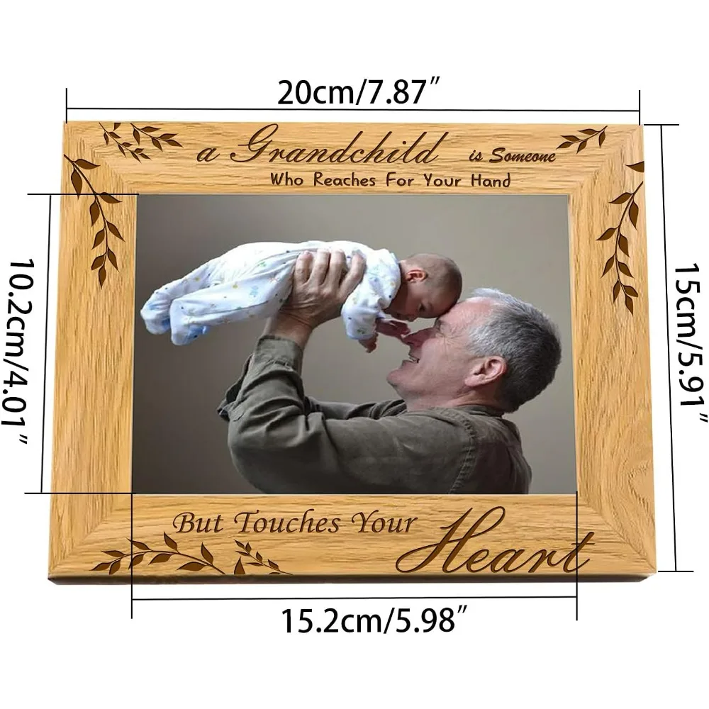 6x4 Inch Grandparents Picture Frame Hanging/Tabletop Wood Photo Frame Rectangle Frame with A Grandchild is Someone Who