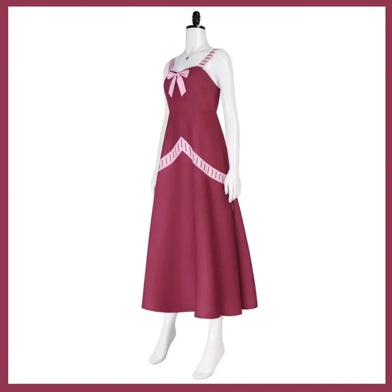 Аниме FAIRY TAIL Mirajane Strauss Косплей Костюм Красное платье на бретельках Ожерелье Парик Женский сексуальный милый карнавальный костюм на Хэллоуин, 5;d'2.y;