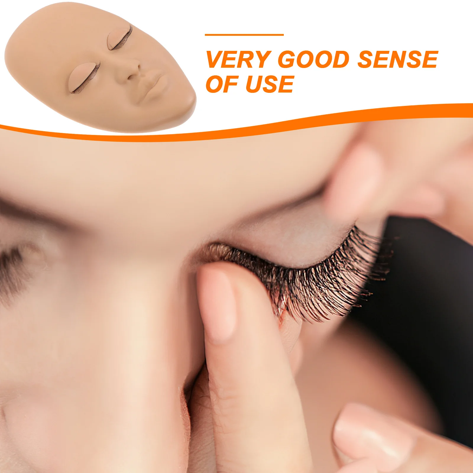 まつげマネキンヘッド 滑らかでリアルな肌 まつげエクステ練習用 メイクアップフェイストレーニングツール 初心者向け