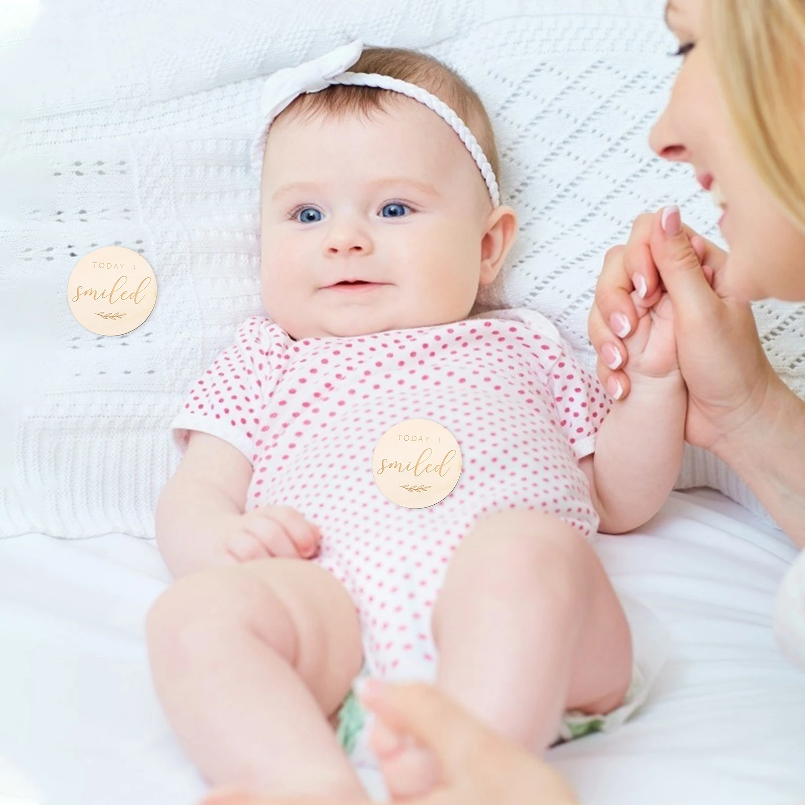 

12 Pcs Wooden Commemorative Card Baby Photo Shoot Props Milestone Cards Memorial Book