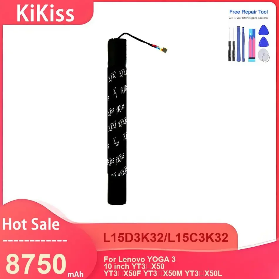 

KiKiss Tablet Battery For Lenovo YOGA 3 10 inch YT3‑X50 YT3‑X50F YT3‑X50M YT3‑X50L ,L15D3K32/L15C3K32 8750mAh Batteries