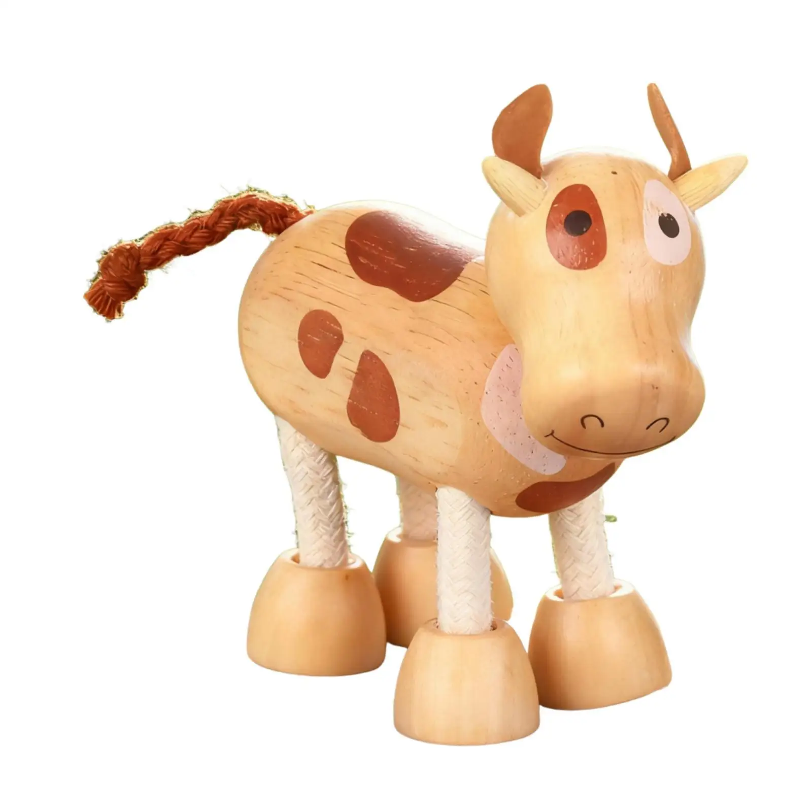 

Flexible Cow Toy Bendable Wooden Animal Toy Farm Animals Zoo Jungle Figurine for