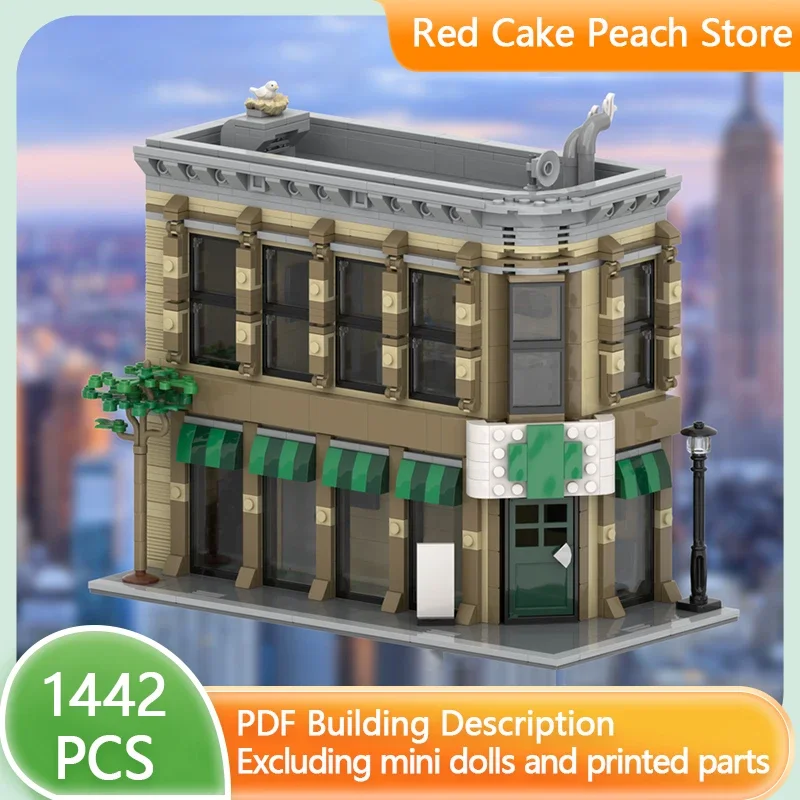 

City Street View Model MOC Building Bricks Dispensary Corner Store Modular Technology Gifts Holiday Assemble Children Toys Suit