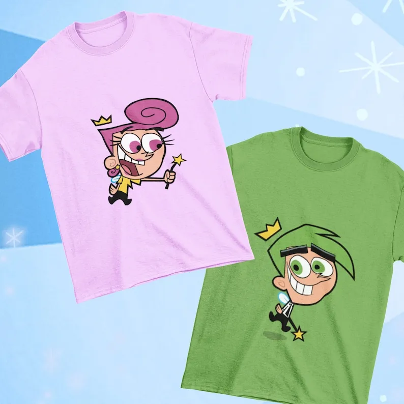 

Cosmo and Wanda The Fairly Odd Parents T-shirt Funny Shirt, Couple nickelodeon