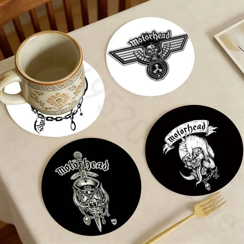

M-MotorheadS L-Lemmy Wooden Cup Coaster Tea Coffee Beverage Colour Printing Cup Mat Home Restaurant Decorations