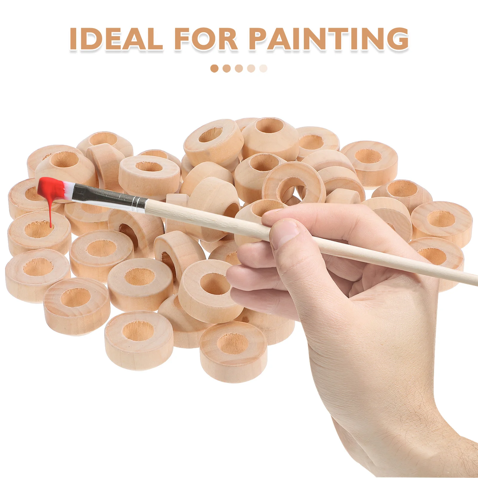 ฐานไม้สำหรับงานศิลปะ 50 ชิ้น แบบไม่เคลือบผิว ทรงกลม สำหรับงานเพ้นท์ งานฝีมือ งานสร้างสรรค์ ใช้เป็นฐานตั้งโชว์