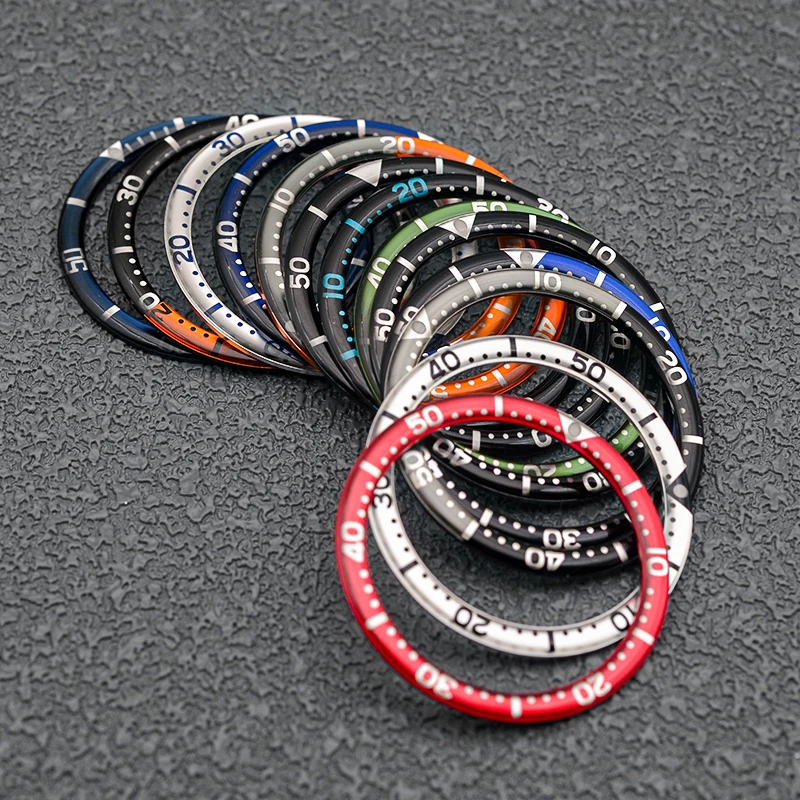 Seiko-bisel de reloj de Material de resina, 38mm, se adapta a la caja del reloj SKX007 SRPD, anillo de inserción, diámetro interior de 31,5mm, accesorios de reemplazo de reloj