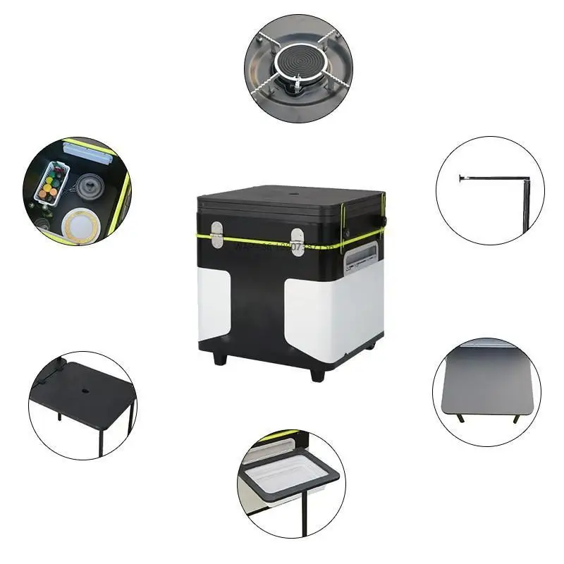 

2023 New Style Mobile Kitchenette Outdoor Camping Furniture Portable Integrated Cooktop Portable Mobile Kitchenette