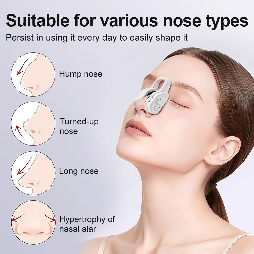 

Beauty Nose Clip Silicone Nose Shaper Machine Electric EMS Technology Lifter Clip Nose Shaper for Women Daily Usage