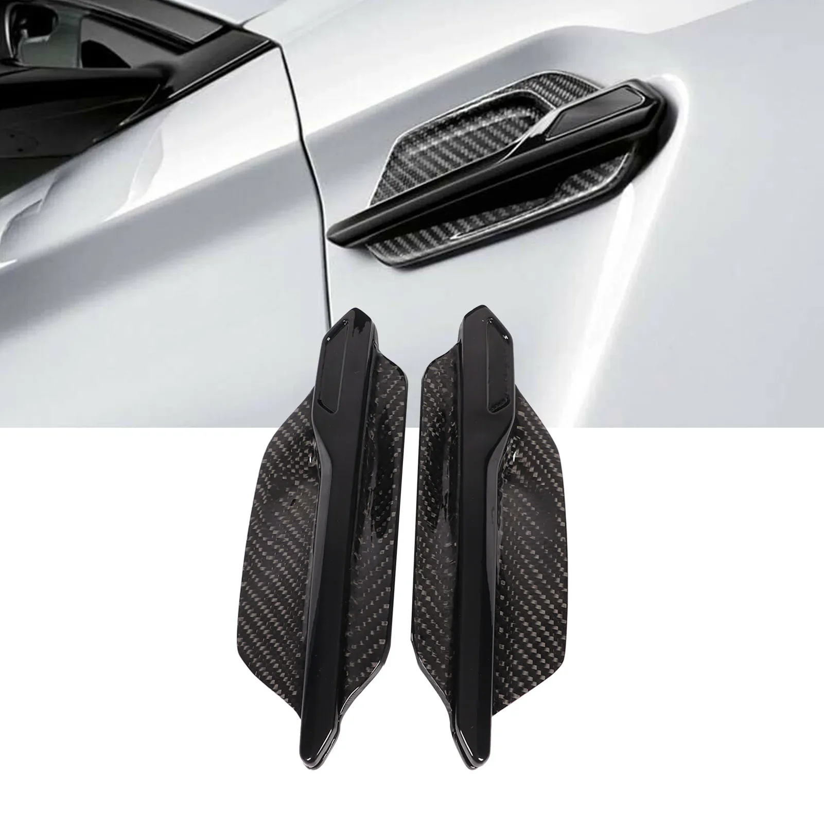 Recambio de cubierta de ventilación de aire para BMW, marcador lateral de fibra de carbono, M2, F87, 2015, 2020, 2 unidades/juego