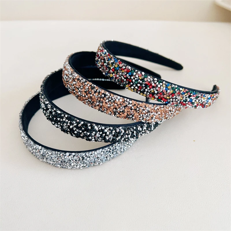 1pc New Instagram Versatile Wide Edge Rhinestone Hair Hoops Fashionable Compression Headband Hair Accessories for Women