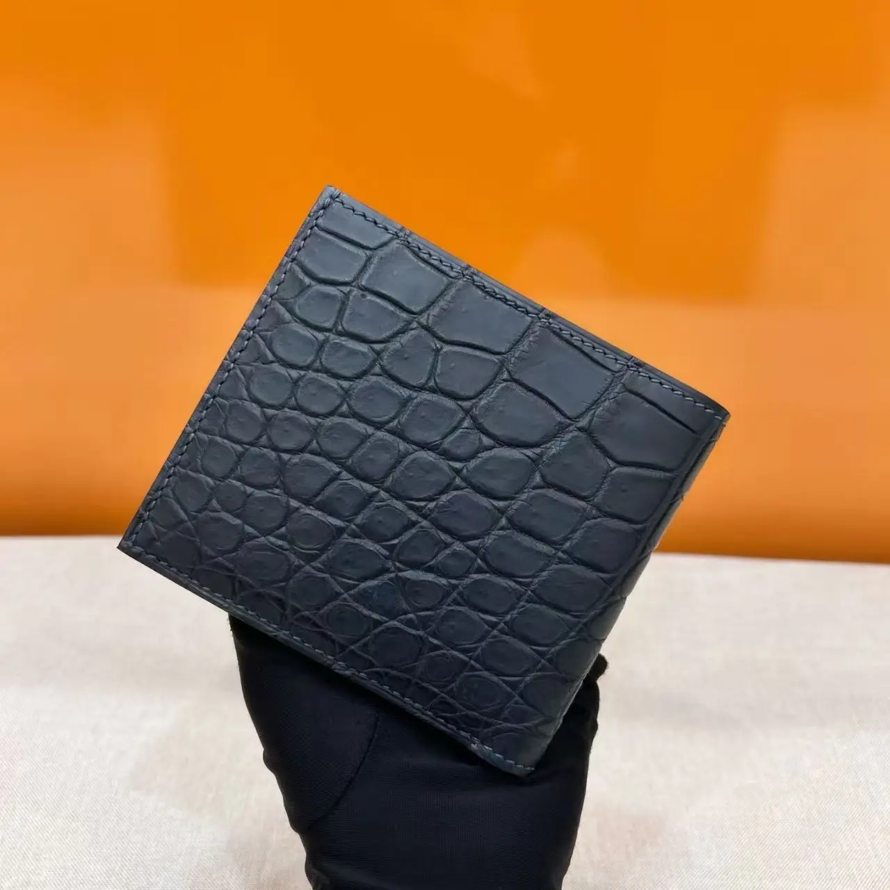 2026 Latest 100% genuine crocodile skin wallet Real alligator leather bank card cash license holder with cow skin lining