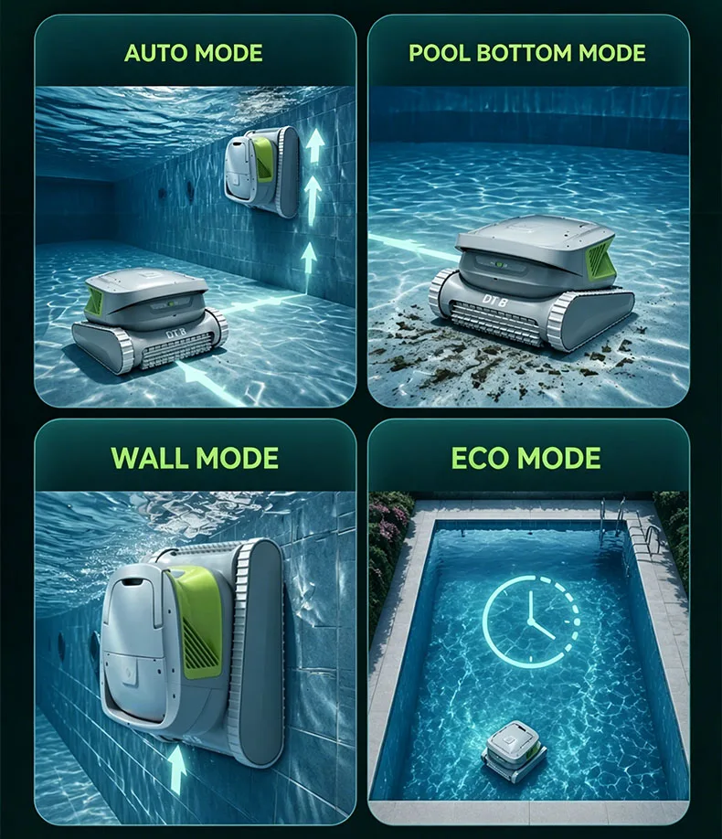 Wireless Cleaning Robot Pool Automatic Wall Waterline Scrubbing Eco-Friendly Lithium Battery Robotic