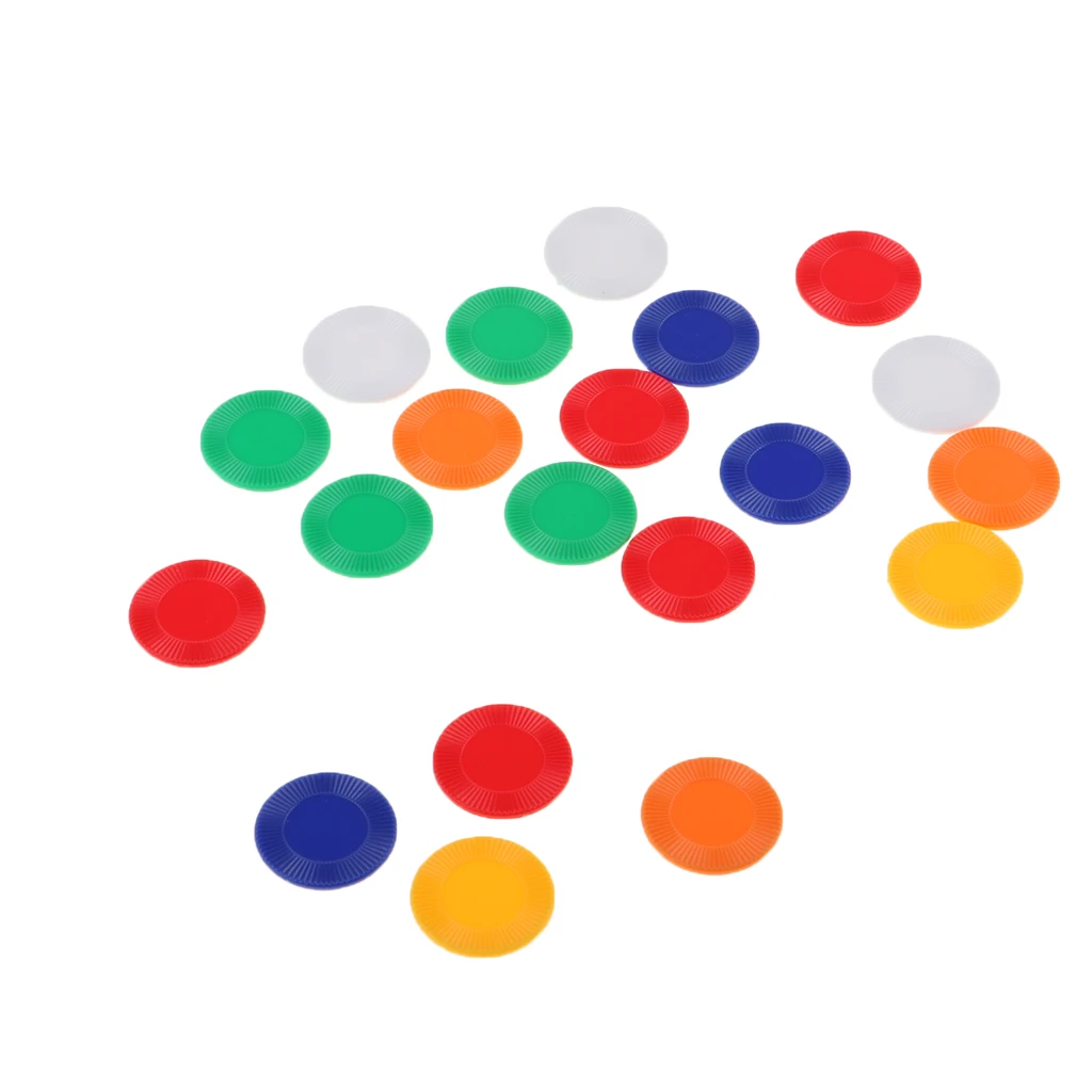 

Durable Plastic Gambling Game Chips Multicolor Wager Money for Board Games Poker Mahjong Fun