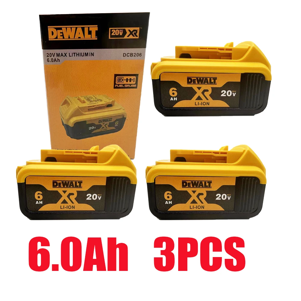 merk 100% originele Dewalt 20V batterij, 6AH oplaadbare lithium-ionbatterij, Dewalt DCB200 vervangende batterij voor elektrisch gereedschap