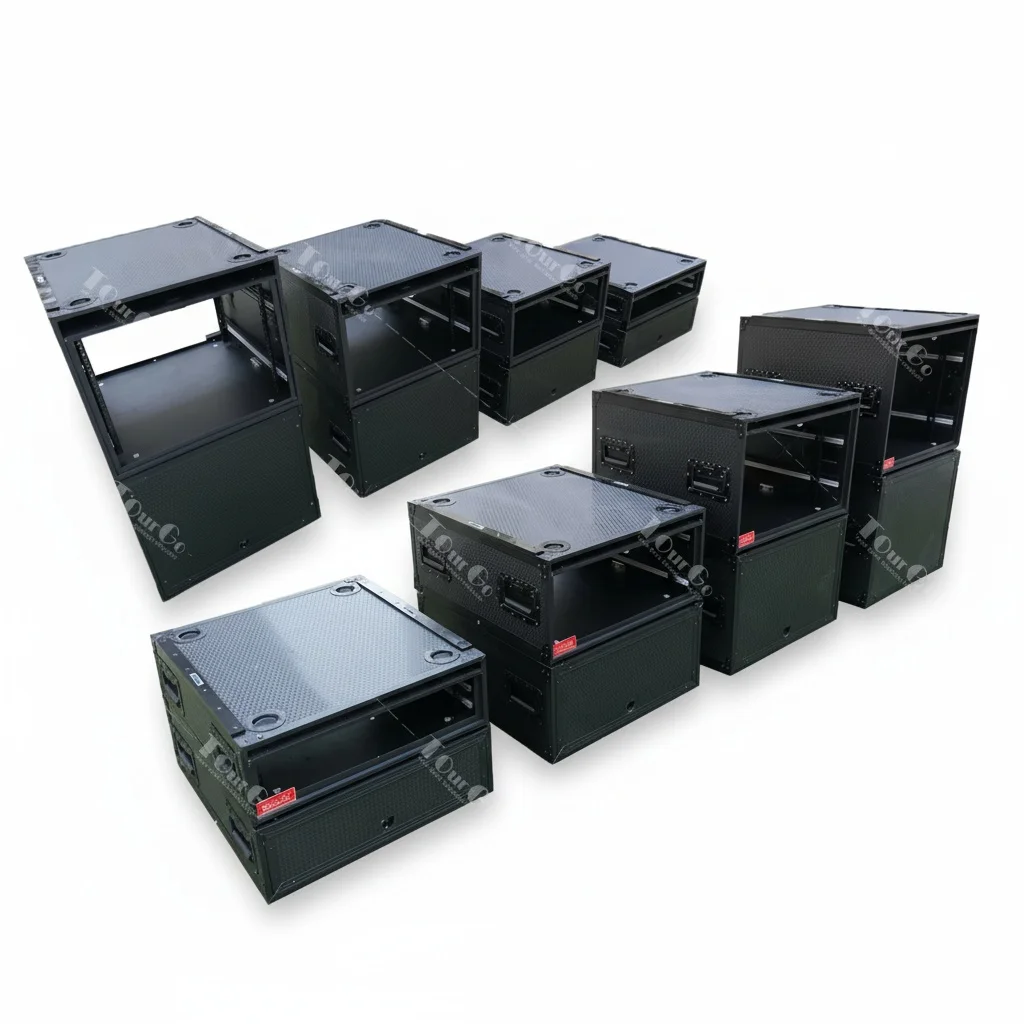 

19-дюймовый рэковый кейс, 2U 4U 6U 8U 10U, из HDPE, ABS и фанеры, ударопрочный ATA-кейс, сверхпрочный транспортировочный кейс для DJ-оборудования и усилителей