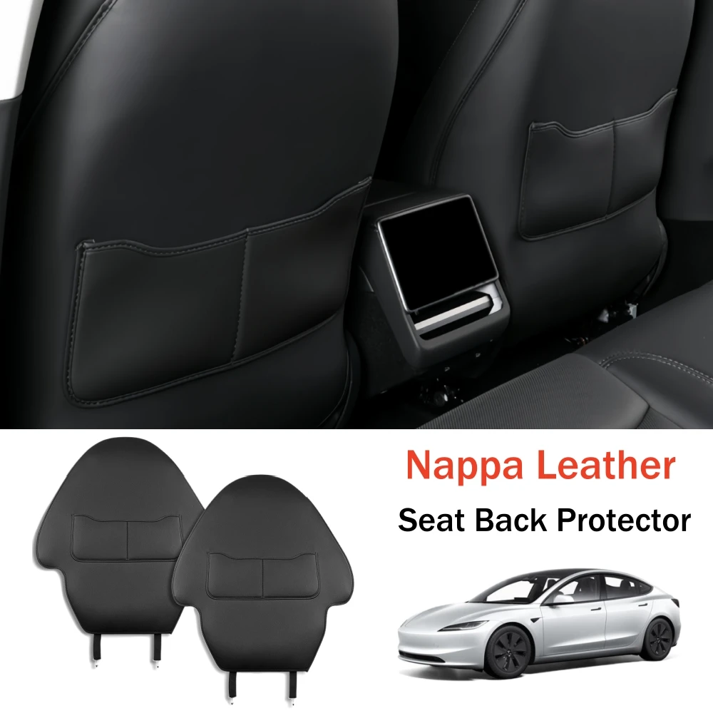 

Upgrade Leather Seat Protector For Tesla Model Y/3/S/X Back Seat Cover Kids Kick Mats Waterproof Pet Protect Covers 2PCS