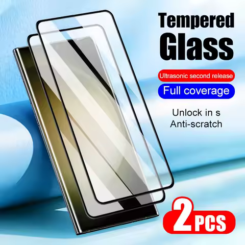 2Pcs For Samsung Galaxy S24 Ultra S23 FE S22 S21 plus Note 20 Tempered glass phone screen protector protective film smartphone