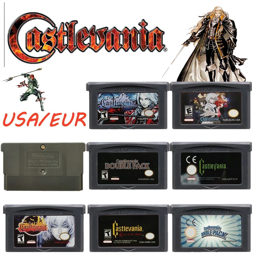 Castlevania GBA Game Series Video Game Cartridge 32 Bit Game Console Memory Card Asia of Sorrow Dissonance for GBASP NDSL
