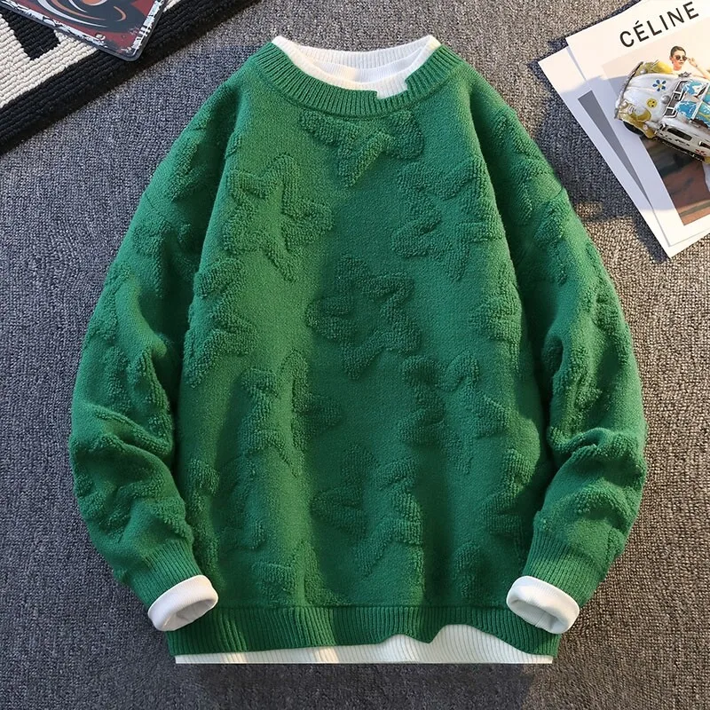 Sweater rajut pria dan wanita, pakaian musim gugur musim dingin Fashion pemuda pullover rajut kualitas tinggi lembut hangat rajut kasmir leher O