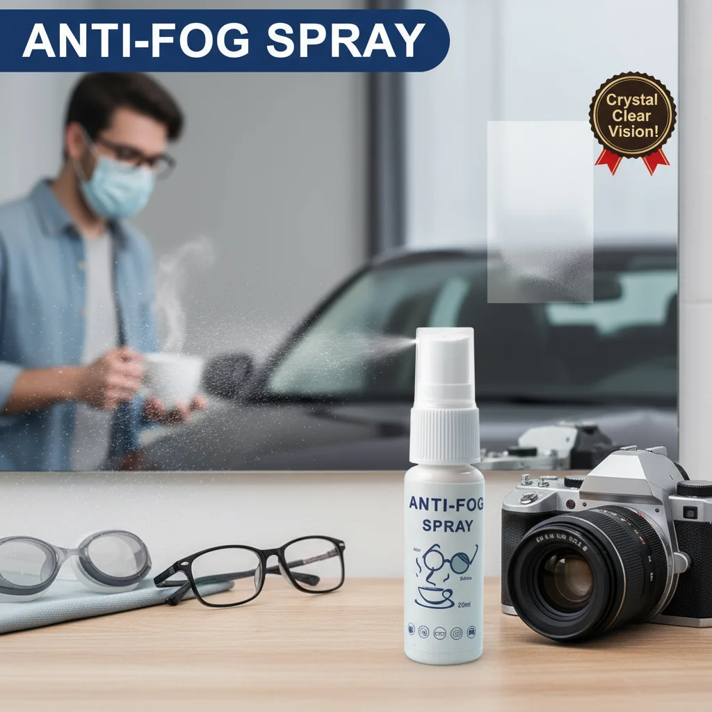 Anti Fog Spray for Car Windshield Glass, Eyeglass Lens and Mirror, Multi-Purpose Defogger Cleaner and Protective Coating Agent
