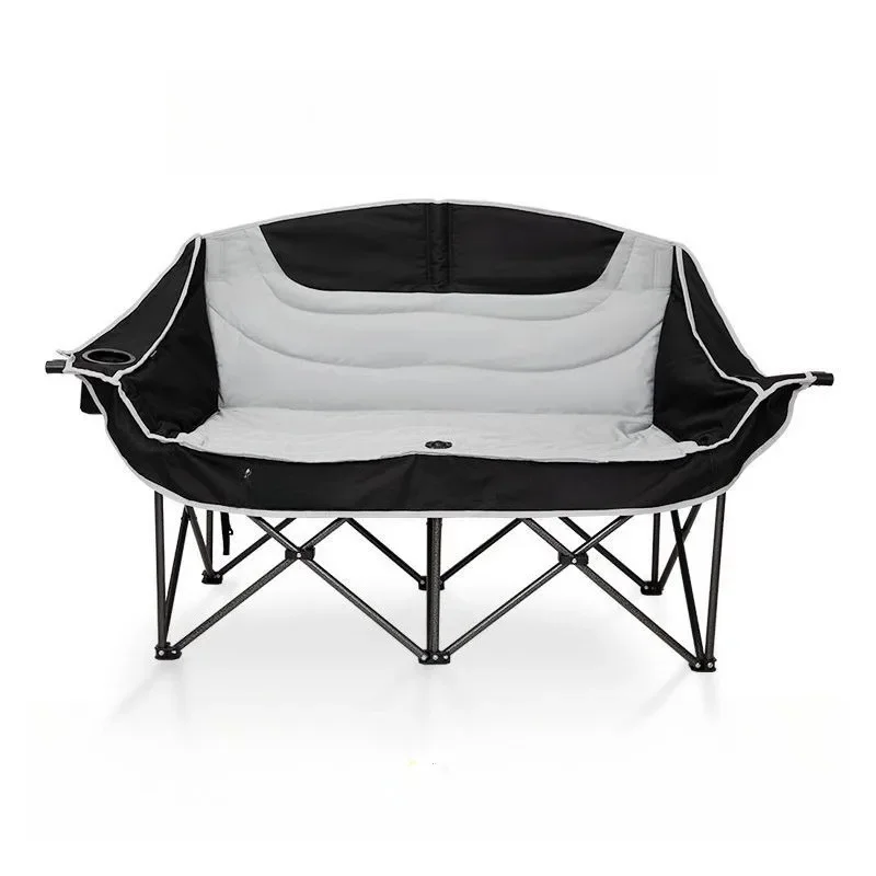 Outdoor double sofa chair widened lunch break recliner folding moon chair portable picnic camping chair