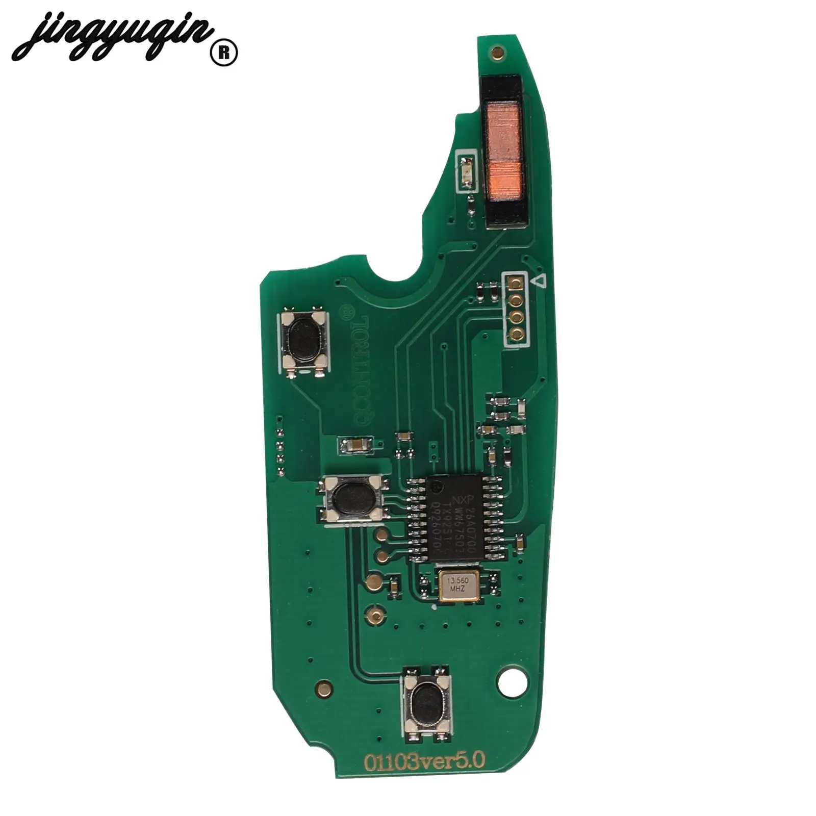 jingyuqin 3 Buttons 434Mhz Remote Car Key Circuit Board ID46 PCF7941 Chip Fob for Fiat Panda 2007 2012 Replacement