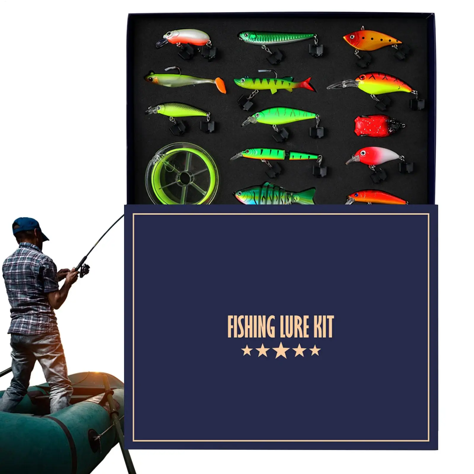 

Набор рыболовных приманок, набор снастей, набор рыболовных принадлежностей, набор для улицы, соленой воды, пресной воды, реки, озера, пруда, отпуск, семейная ночь