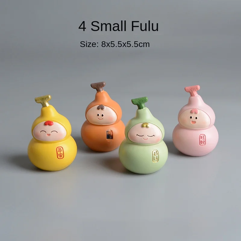 

Cute little gourd ornaments for transportation Xiaofulu resin New Year gift Good luck Ping An desktop station decoration