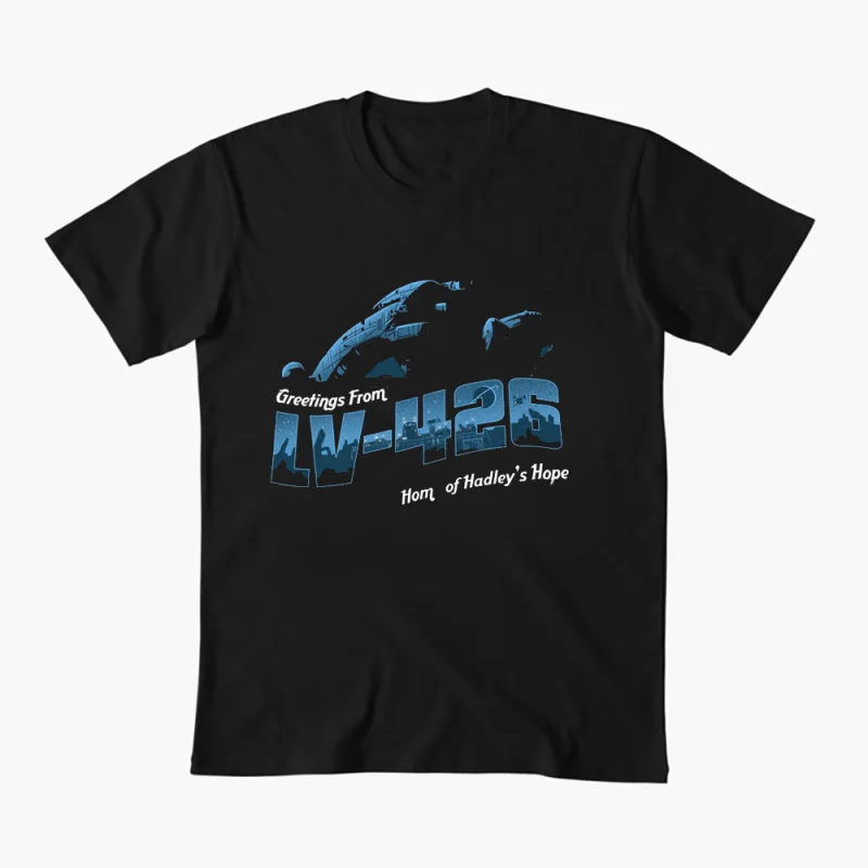 

Greetings from LV-426 Retro Sci-Fi Alien Gift T-Shirt Weyland Horror movie Xenomorph printed Graphic clothes All size tops