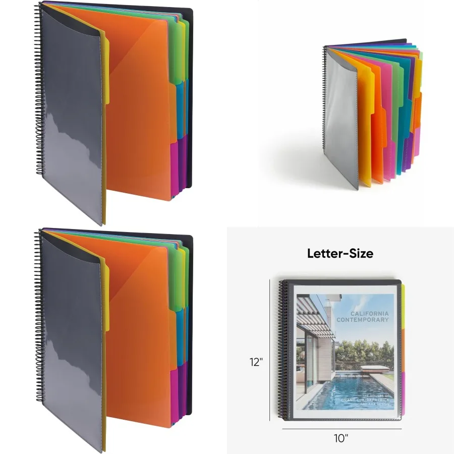 

Органайзер Smead Project, 24 кармана, серый, с различными яркими вкладками, устойчивыми к разрыву полиэтиленовыми вкладками с обрезкой 1/3 вырезами, размер буквы для эффективных дел