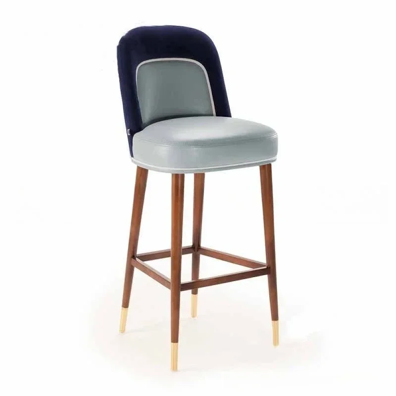 American solid wood bar chair furniture Nordic modern simple high fashion leather art front leisure front desk chair