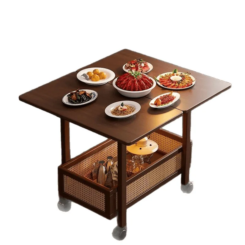 

Мобильный журнальный столик для небольшой квартиры, складной, в средневековом стиле, приставной столик для гостиной, придиванный шкафчик, передвижной кофейный столик