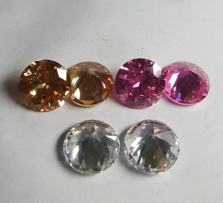 

Multicolor Single hole round shaped Brilliant synthetic Cubic Zirconia Stone For Jewelry Making