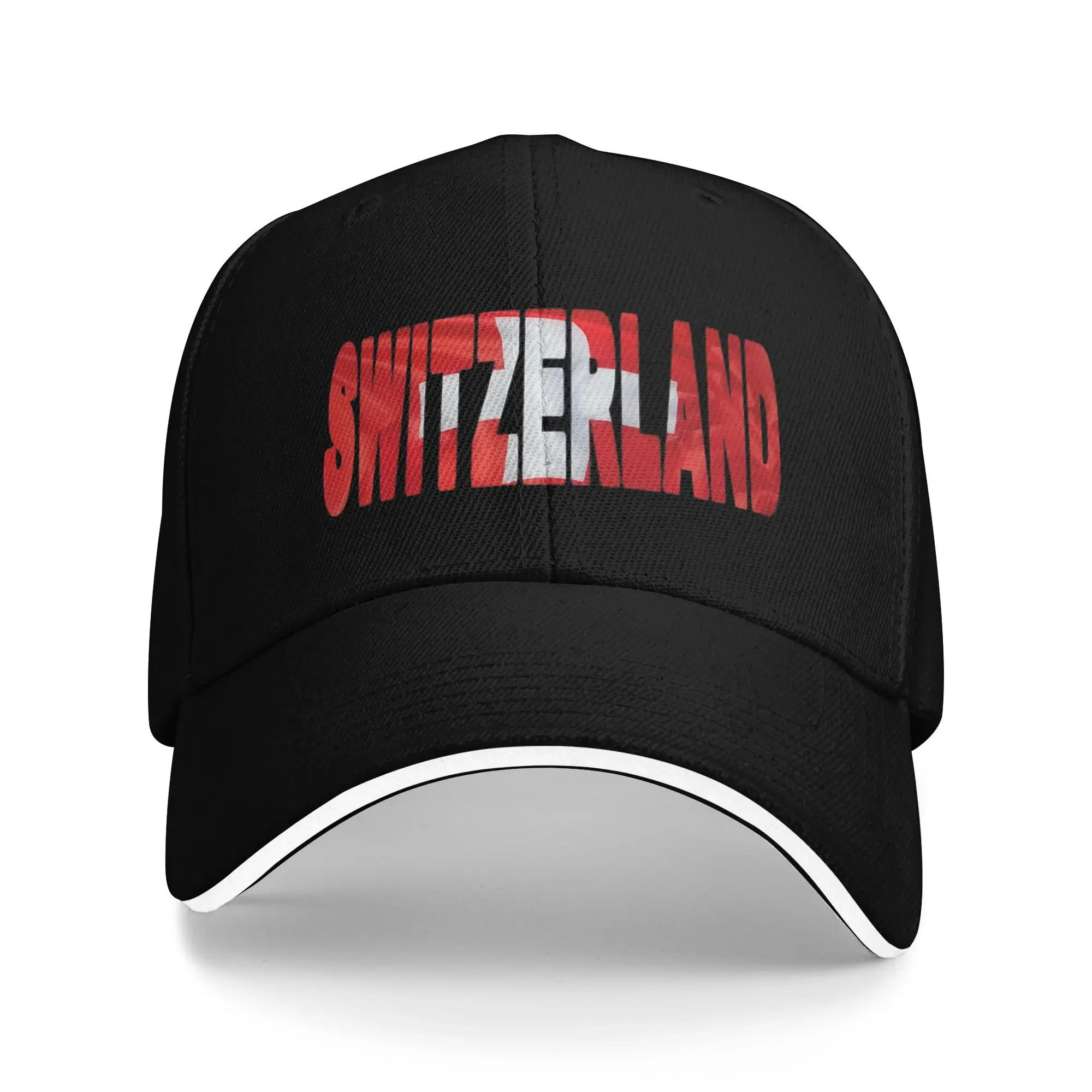 New Switzeland Flag Sun Baseball Cap Summer Female Male  Flying In Wind Cut To Letters Souvenir Hip Hop Hats Breathable Snapback