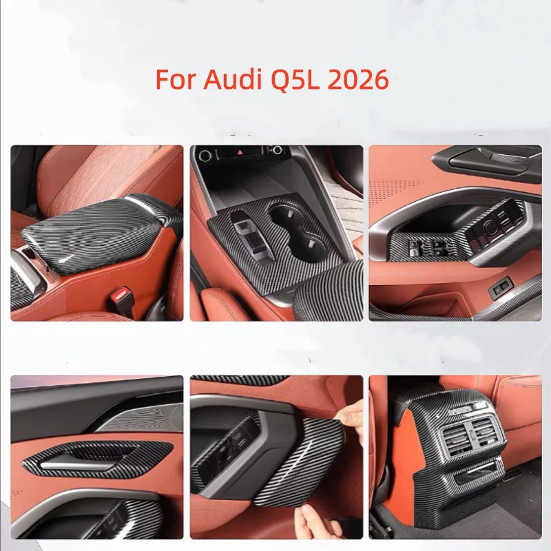 LHD For Audi Q5L 2026 ABS Rear Trunk Gear Shift Water Cup Frame Window Lift Handle Bowl front rear air conditions outlet Cover