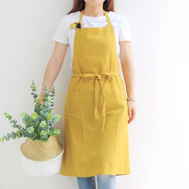 Grembiule in cotone con tasca e cinturino regolabile per pasticceria, fiorista, negozio di nail art, cucina, casa, abbigliamento da lavoro