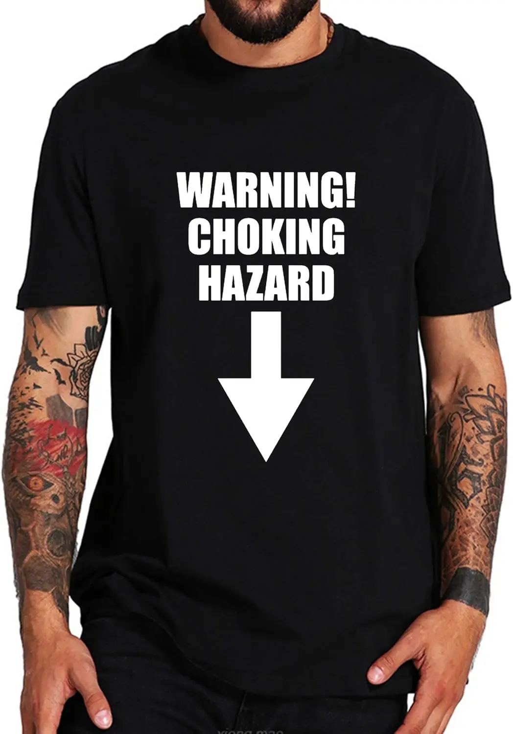 

Men's Warning Choking Hazard Novelty Funny Cotton Casual T-Shirt